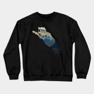 Beautiful Mountain in Tiger Shape Crewneck Sweatshirt